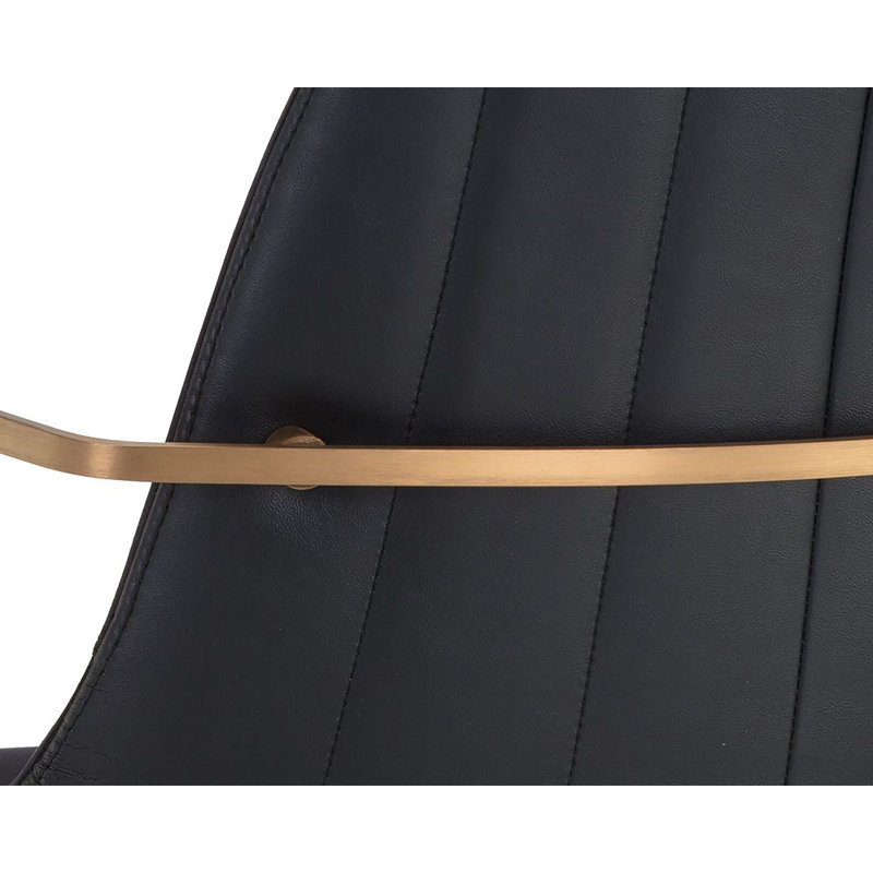 Cassius Upholstered Arm Chair, Black Faux Leather