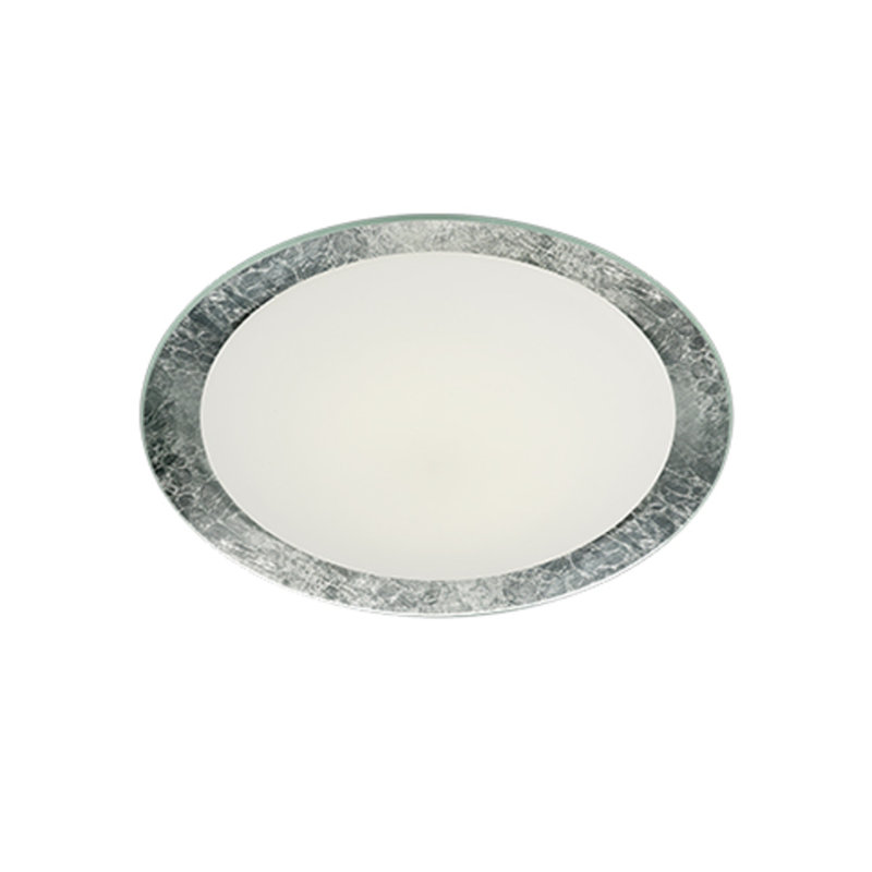 Plafonnier encastré simple à 1 lumière DEL, Argent, H 4 po x L 20 po x P 20 po