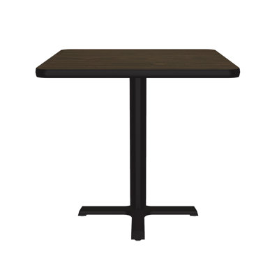 Correll 30 Square Caf & Break Room Bistro Table, Walnut Thermal Fused Laminate Top, Cast Iron Base, Leveling Glides by Correll, Inc.