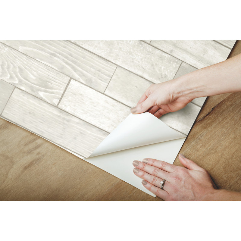 Papier peint auto-adhésif Warehouse Planks, Blanc