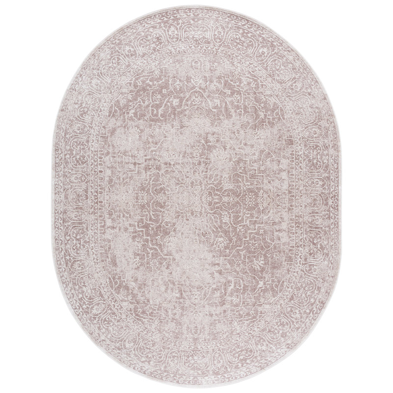 Calidia Oriental Beige/Cream Area Rug, Oval 8' x 10'