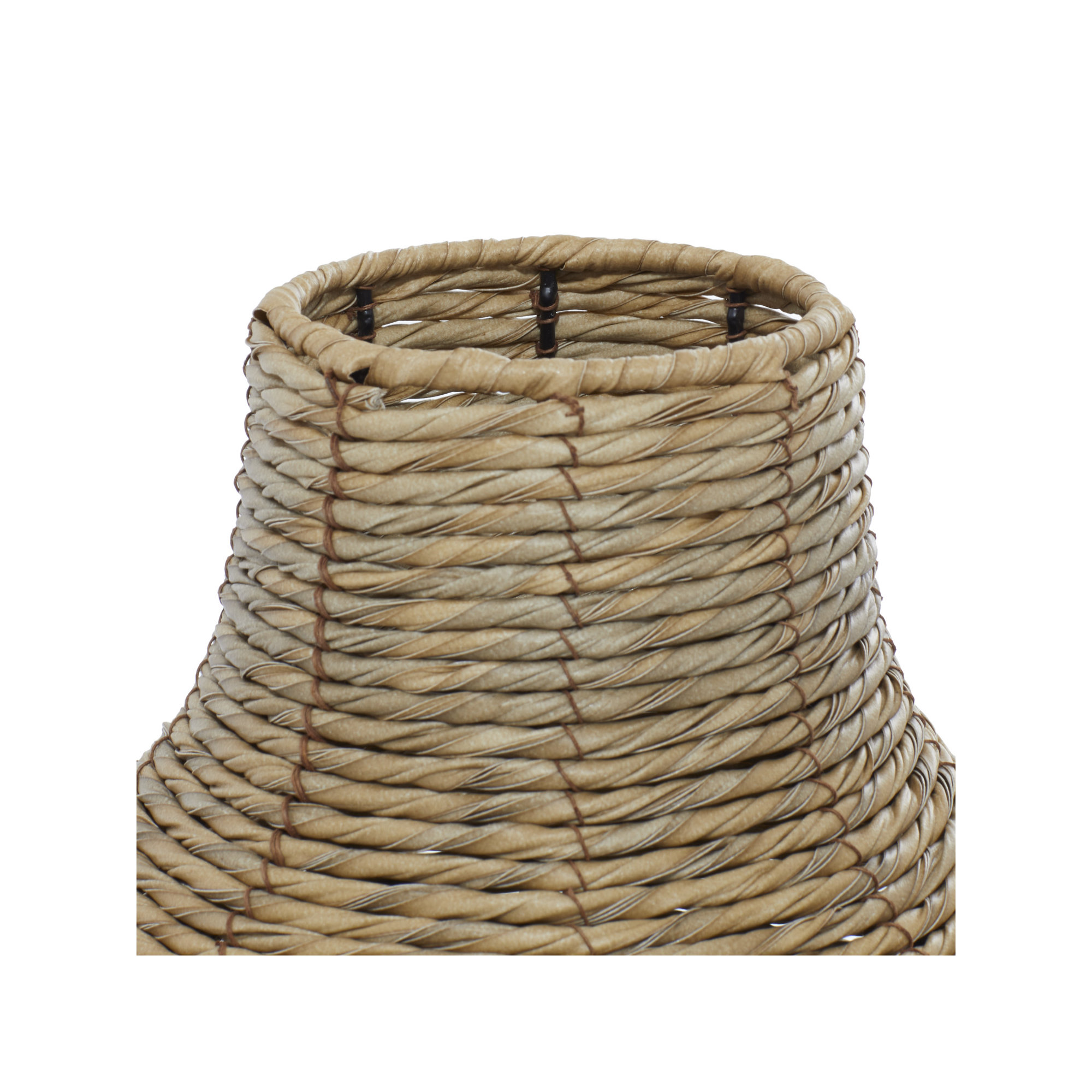 Sabre Brown Faux Seagrass Handmade Tall Woven Floor Vase, 18" H x 10.45" W x 10.45" D