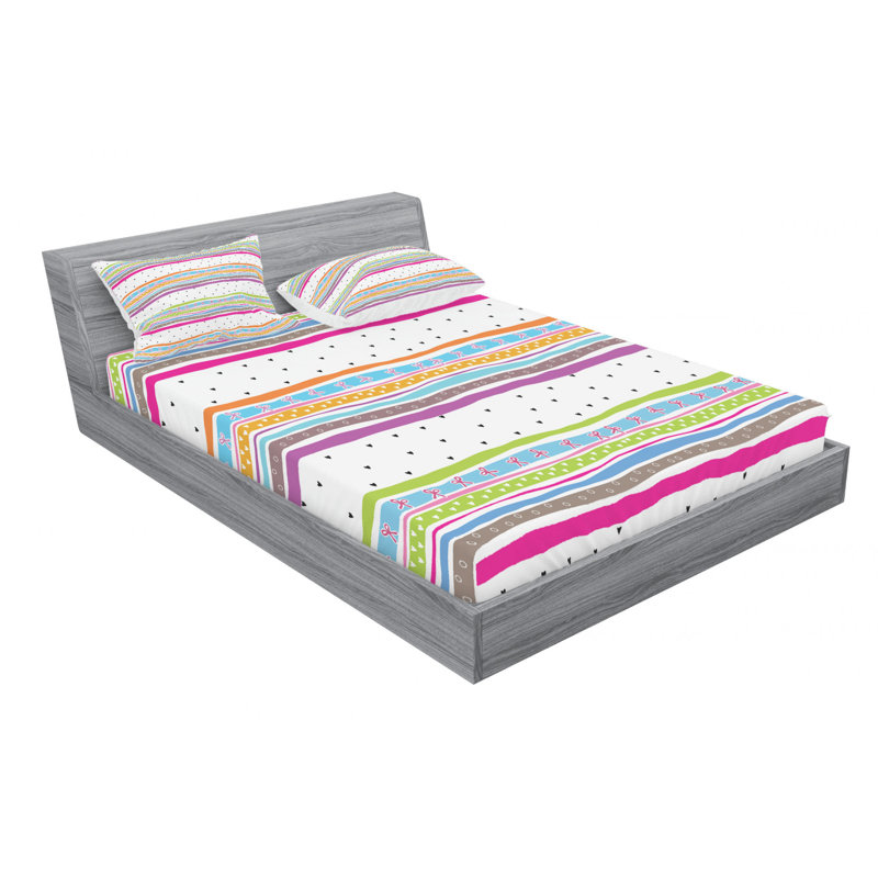 Microfiber Striped Sheet Set, Full Sheet Set with Fitted Sheet, Striped 2