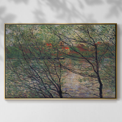 «His Bank, the Island De La Grande Jatte» par Claude Monet, reproduction sur toile flottante