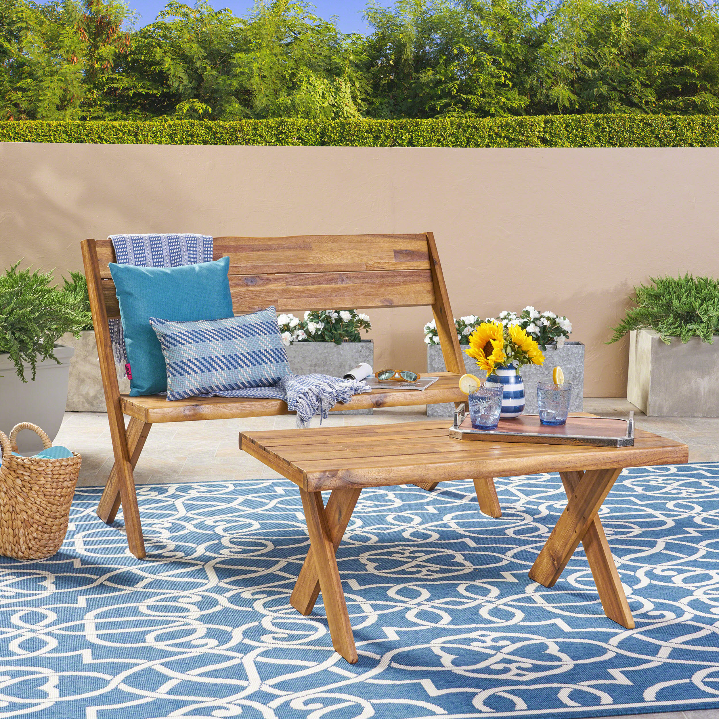 Christopher Knight Home 2 piece Outdoor Conversation Sets Wayfair