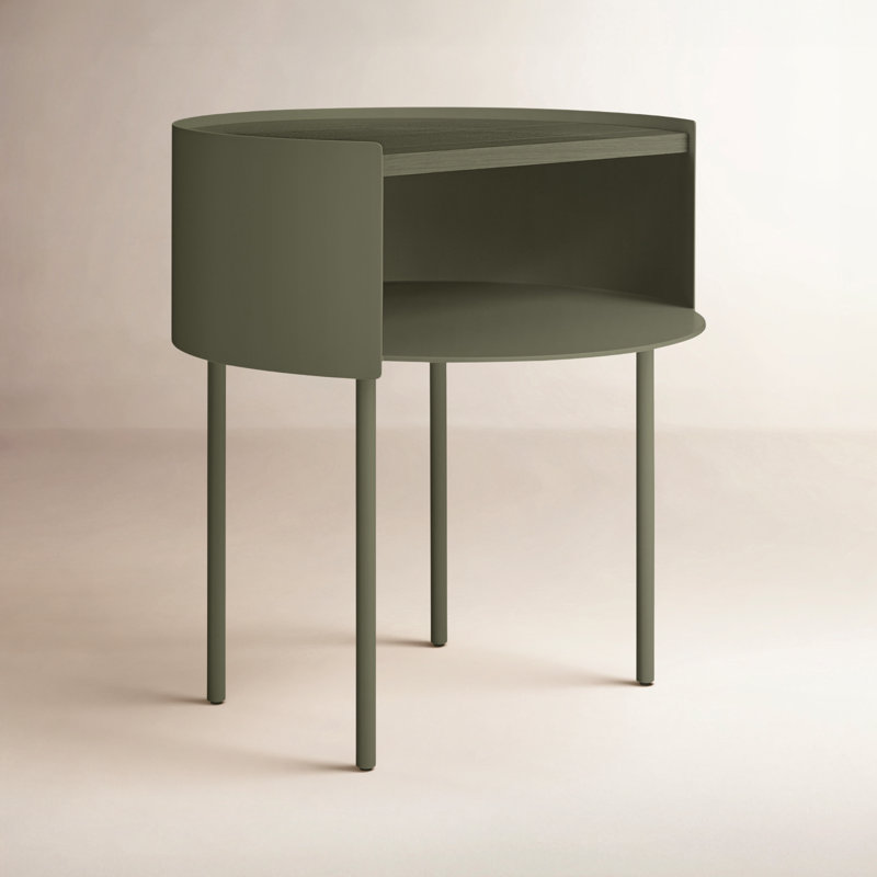 Li'l Something Solid Wood Single End Table, Dark Olive