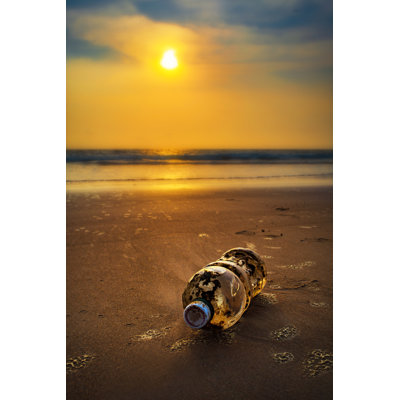 Bottle On Sea by Eamanver - Wrapped Canvas Print