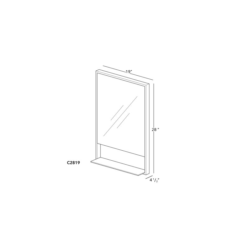 C Metal Rectangle Mirror with Shelves