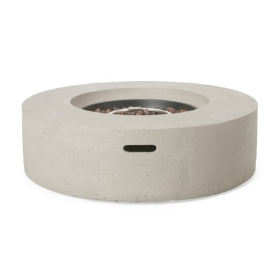 Modern 50,000 Fire Pit, Concrete, Grey - Elegant Look Concrete , Flame Stabilizer