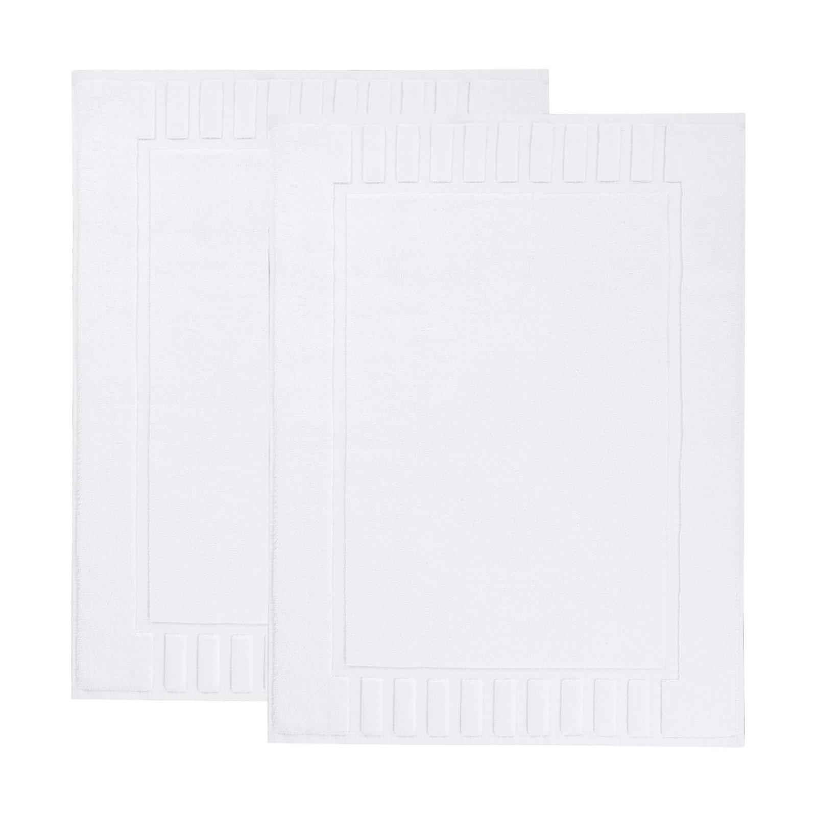 Pardue Cotton Bath Mat, White, Geometric