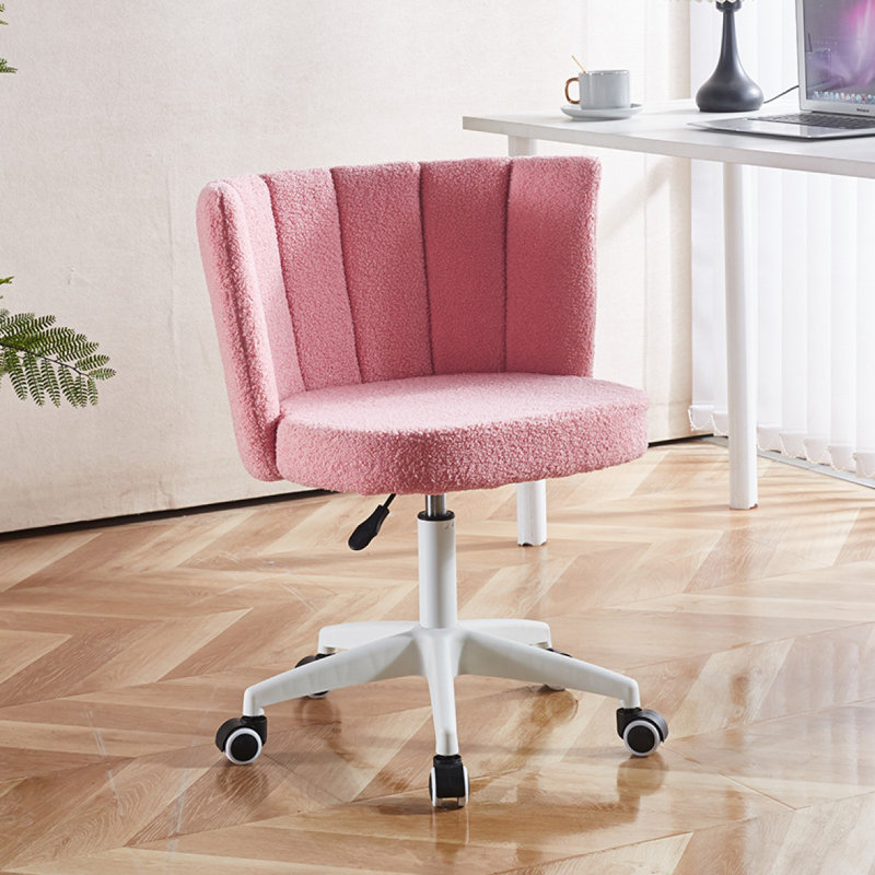 Ensemble de 1, fauteuil de bureau personnel, fauteuil de coiffeuse Fluffy, Rose