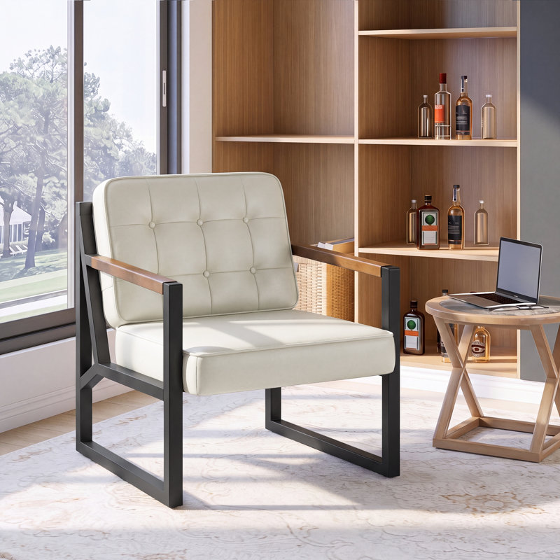Fauteuil d'appoint Modern, Similicuir beige