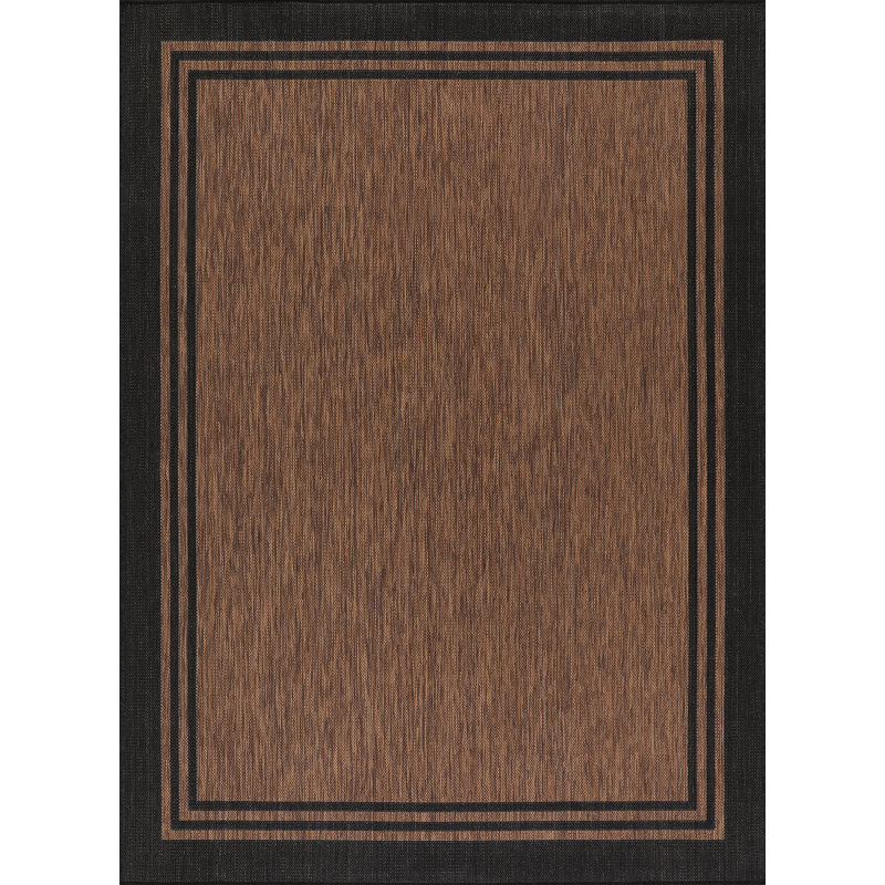 Waikiki Indoor/Outdoor Rug, Brown/Black, Rectangle 10' x 14'