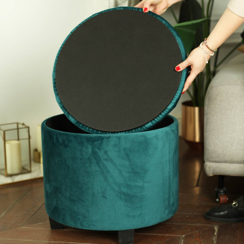 Premium Stool with Storage, Dark Green