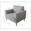 Chaise d'appoint gris clair avec pieds en métal