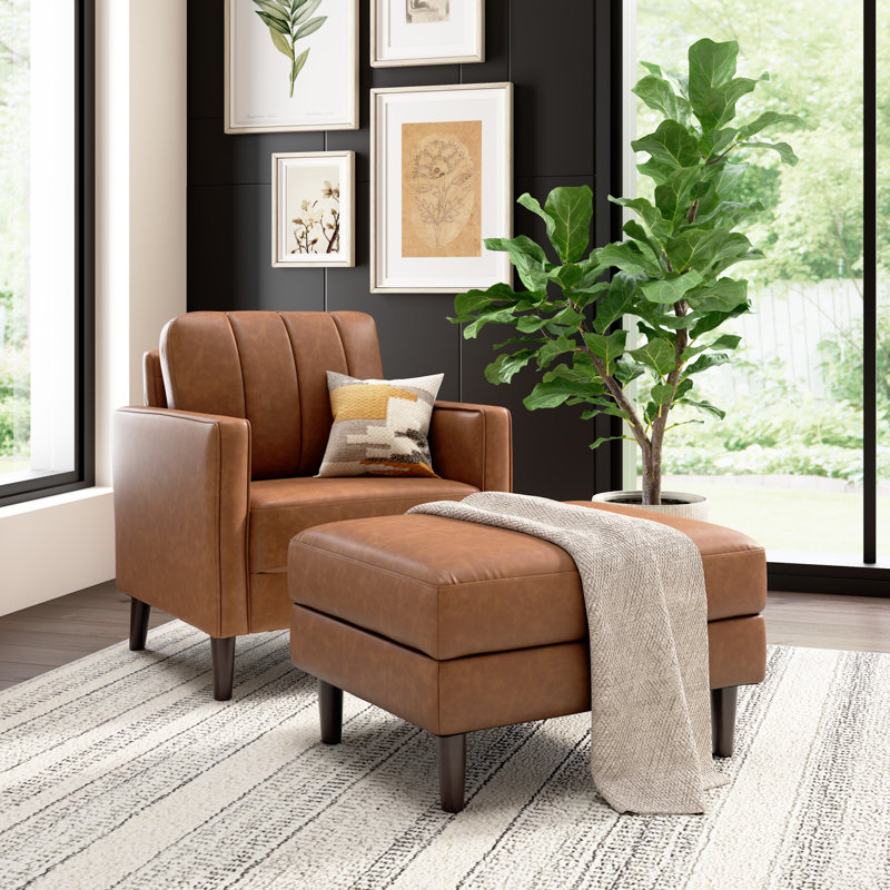 Fauteuil d'appoint et repose-pieds de rangement 32 W