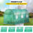 12 x 7 x 7 ft Walk-in Tunnel Greenhouse, 1 Top Beams, 2 Diagonal Poles, 1 Zippered Door & 6 Roll-up Windows, Portable Plant Hot House with Galvanized Steel Hoops, Green