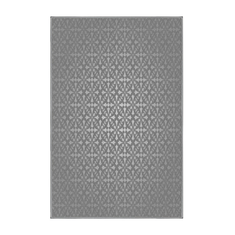 Tapis gris motif/argenté à motifs Walpole, Rectangle 5 pi x 7 pi