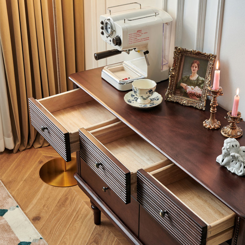 Commode d'appoint en bois massif style rétro