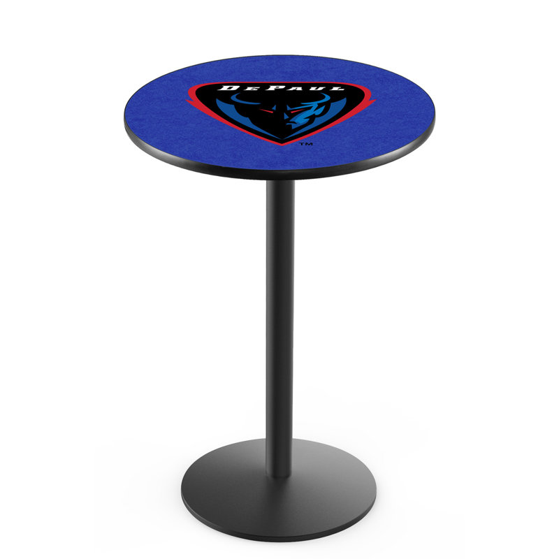 Round Metal Base Dining Table, Black Wrinkle, DePaul University