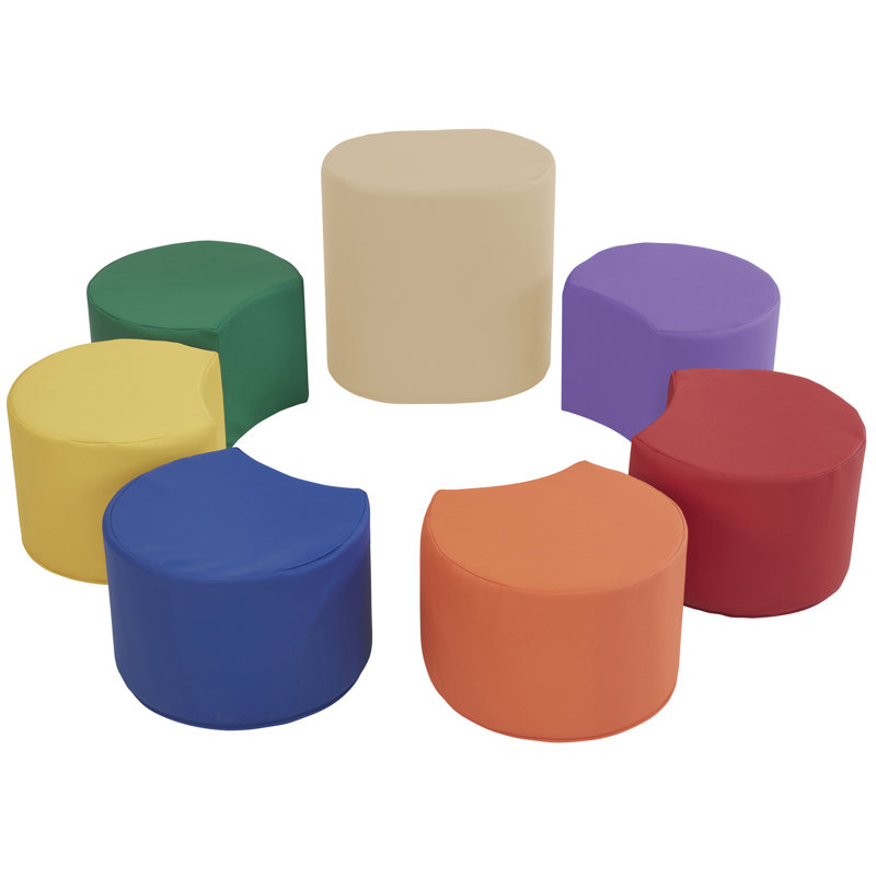 SoftScape Crescent Seating Set, 7 Piece, Yellow/Orange/Purple/Blue/Green/Beige