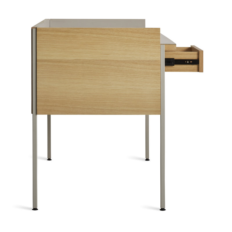 Tabloid Solid Wood Writing Desk, Putty/White Oak