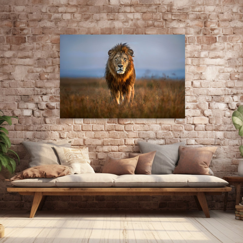 Art contemporain Lion contemporain, H 40 po x l 60 po