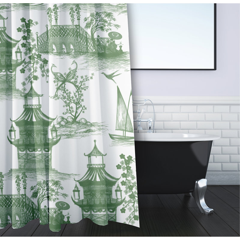 Rideau de douche Claremore par E by Design, Vert