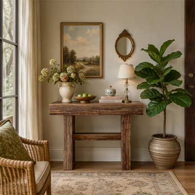 41.3" Console Table, 2-Tier Narrow Sofa Entryway Table with Storage