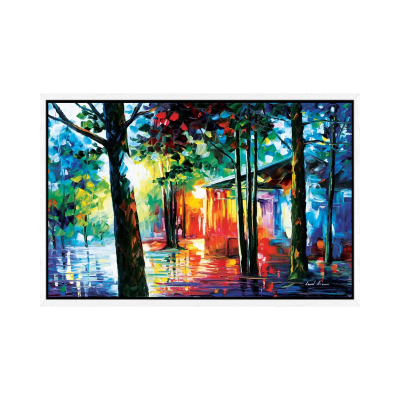 Sunlight In The Drops by Leonid Afremov - Painting on Canvas, 66.04 cm H x 45.72 cm W, White Framed Canvas