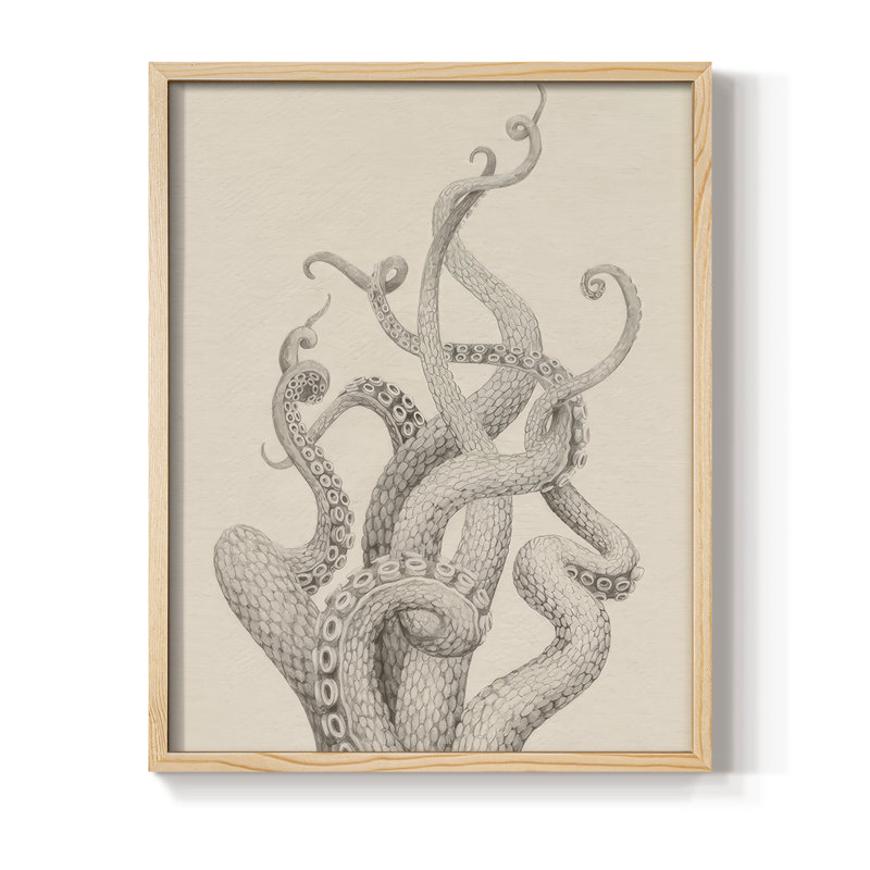 Deep Dive I, reproduction encadrée - bois massif, Naturel, H 30 po x l 24 po