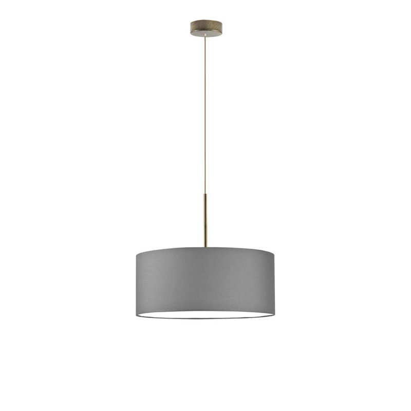 Aubryn 3 - Light Drum Pendant, Gray, Antique (Old) Gold, 120cm H x 40cm W x 40cm D