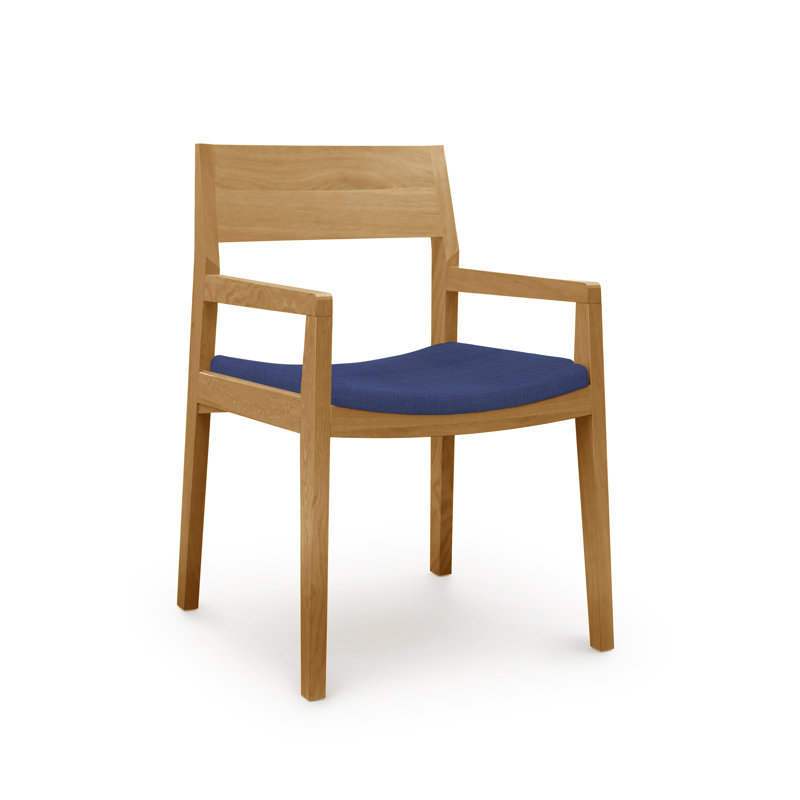 Iso Microsuede Arm Chair, Microsuede Ebony, Natural Oak