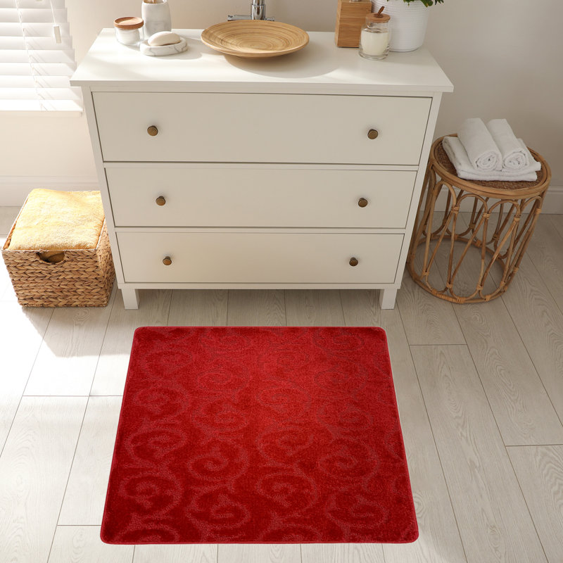 Tapis de cuisine Design, Rouge, Carré 2 pi 8 po