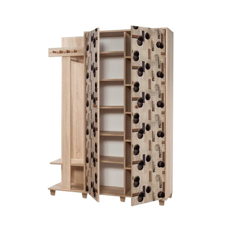 Portemanteau avec rangement pour chaussures Newark, Gris / Beige