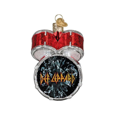 Blown Glass Tree Ornament, Def Leppard Drum Set