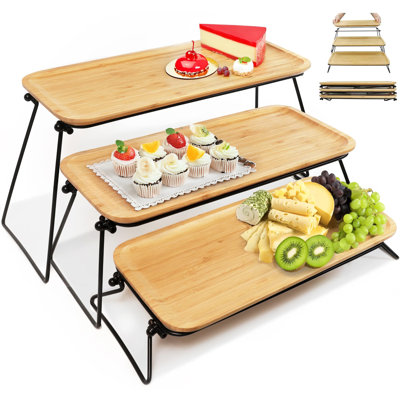 3-Tier Wooden Serving Tray