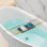 Plateau de bain en acier inoxydable avec rainure pour tablette, organisateur de bain extensible, largeur maximale de 35,43 po