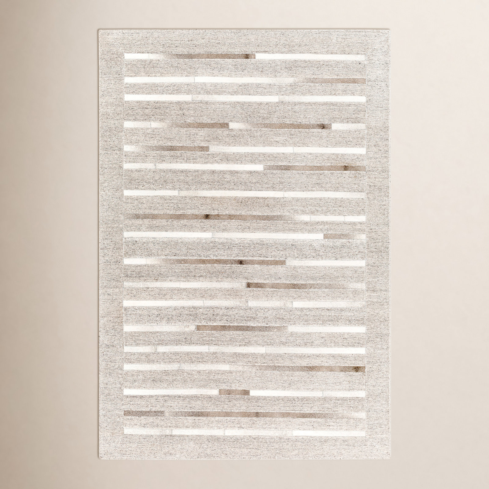 Giselle Hand-Woven Striped Cowhide Rug, Rectangle 2' x 3'