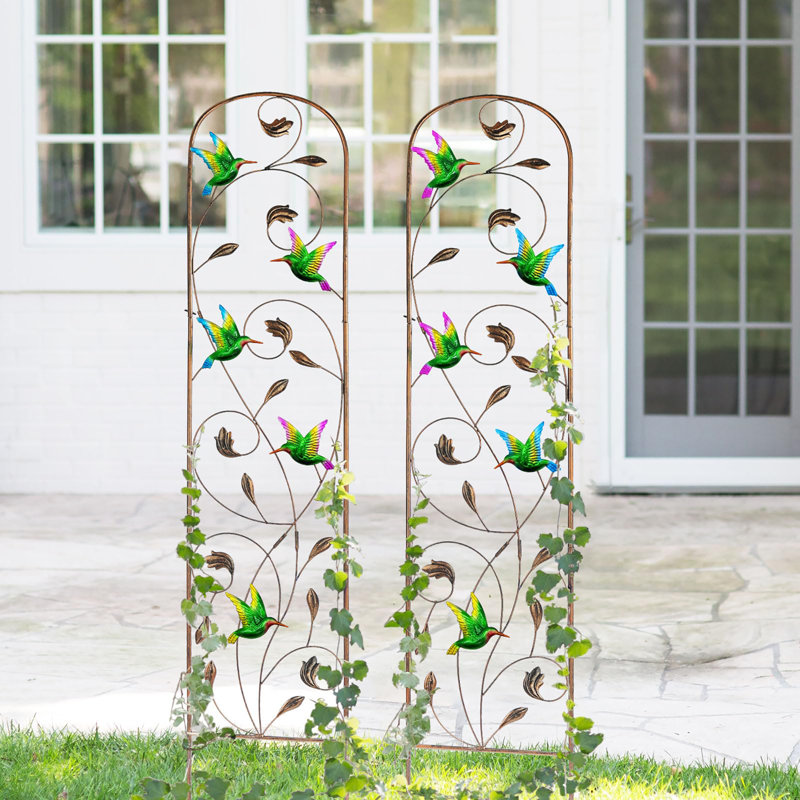 Ensemble de 2 treillis de jardin en métal
