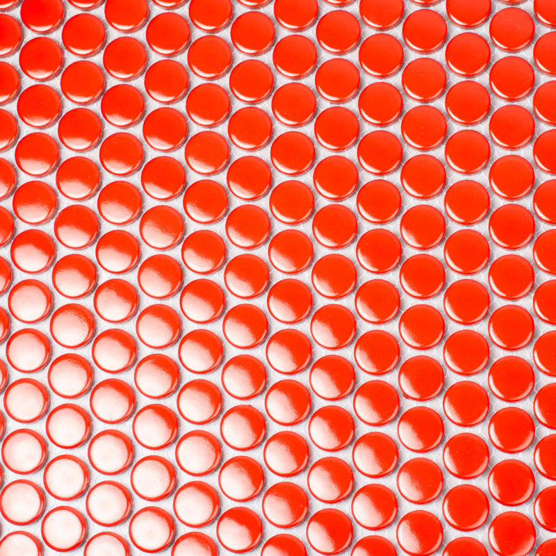 Cirkel 11.46'' W x 12.4'' L Porcelain Tile Mosaic Sheet, Red