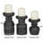 Wood Pillar Brown Decorative Candle Holder with White Wash Finish Set-1615176071