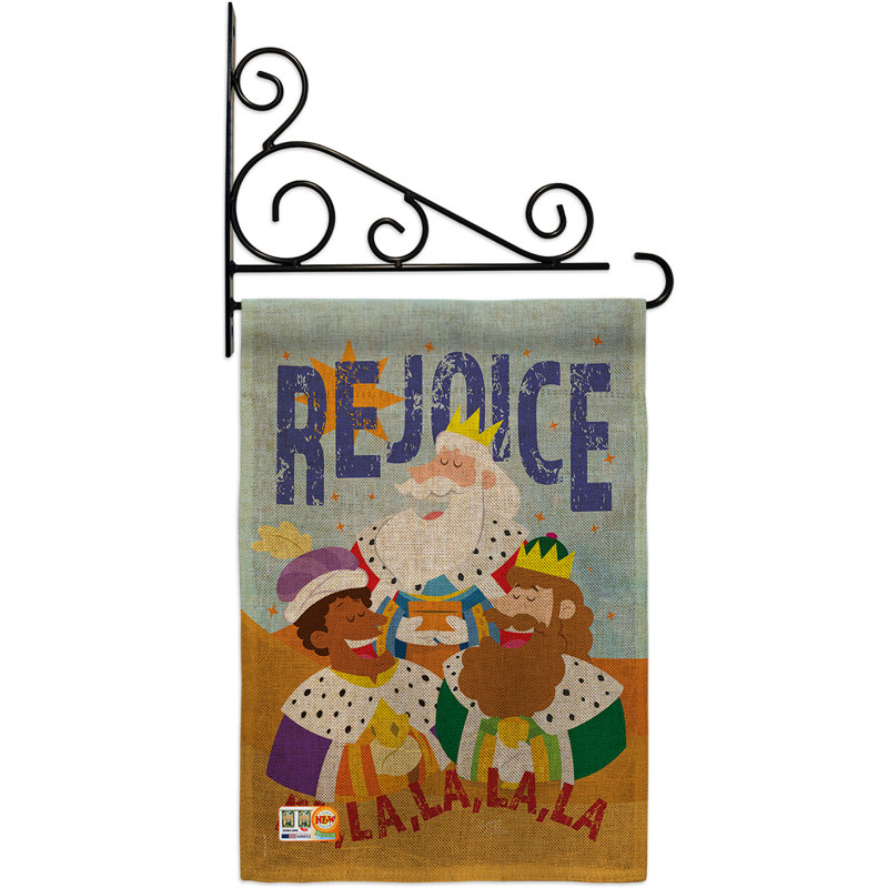 « fa la optez en toile jute winter crèche », impression décorative 2 côtés en toile jute 19 po x 13 po ensemble de drapeau