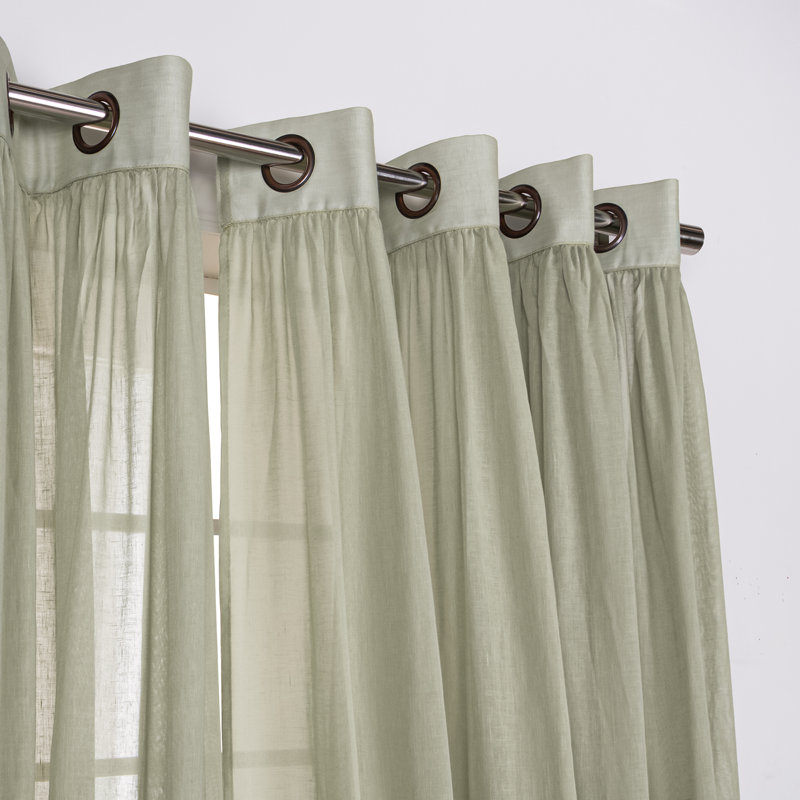 Rideaux semi-transparents avec œillets , L 52 po x L 96 po, Reseda