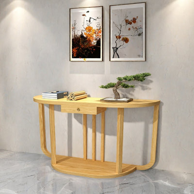 Semi-Circular Solid Wood Hallway Table