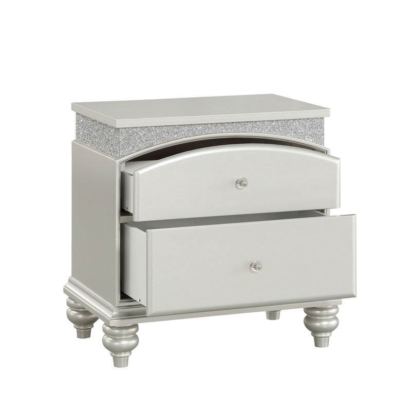 Table de chevet avec 2 tiroirs Glam