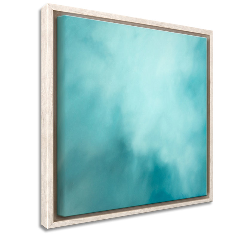 Coastal Retreat Underwater Clouds XVI by  - Floater Frame Print on Canvas, 20" H x 20" W x 2.375" D, Framed Canvas, Beige
