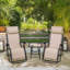 Ensemble de 3 chaises longues d'extérieur inclinables et pliantes portatives-1657606204