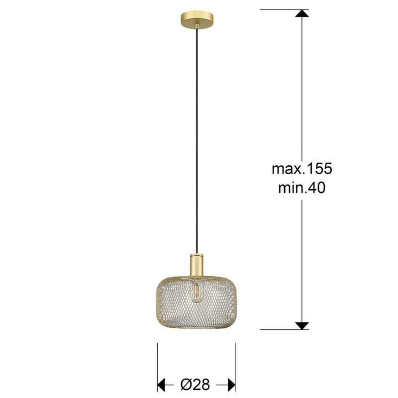 Aemilia 4 - Light Drum Pendant, Gold