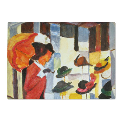 Woman by the Hat Shop by August Macke Chopping Board